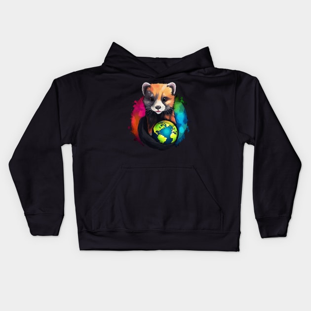 Ferret Earth Day Kids Hoodie by JH Mart